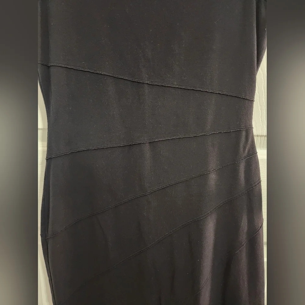 Athleta Crescendo Asymmetrical stretchdress black ruffle goth witchy size MP - Picture 6 of 11